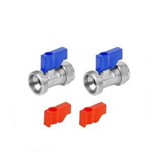 Hose Inline Taps Straight for Washing Machine & Dishwasher Plumbing (Hot & Cold Pack) - Image 1